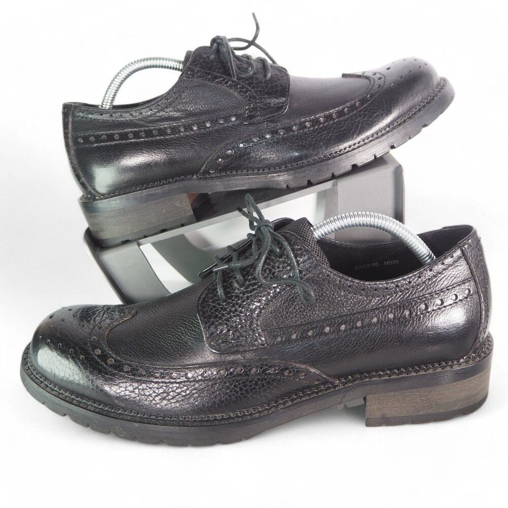Donald by Donald J. Pliner Brad Wingtip Leather‎ Oxfords Black Men's 9